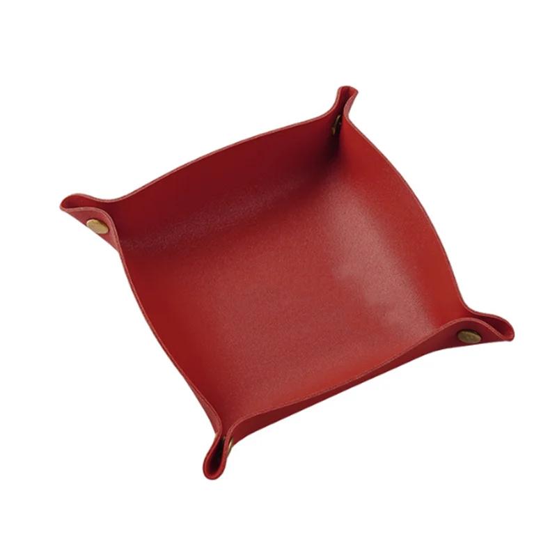 Rolling Folding Hexagon Dice Game Storage Tray Holder Double Sided Thick PU Leather&Velvet Dice Mat Office Supplies
