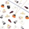 10pcs Halloween Charms Creepy Alloy Enamel Ghost Skull Pumpkin Bat Charms Pendants For DIY Jewelry Making Necklace Accessories