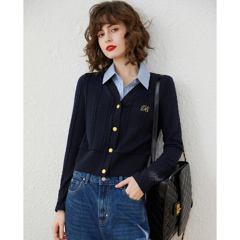 Women s Academic Faux Two-Piece Knit Cardigan S