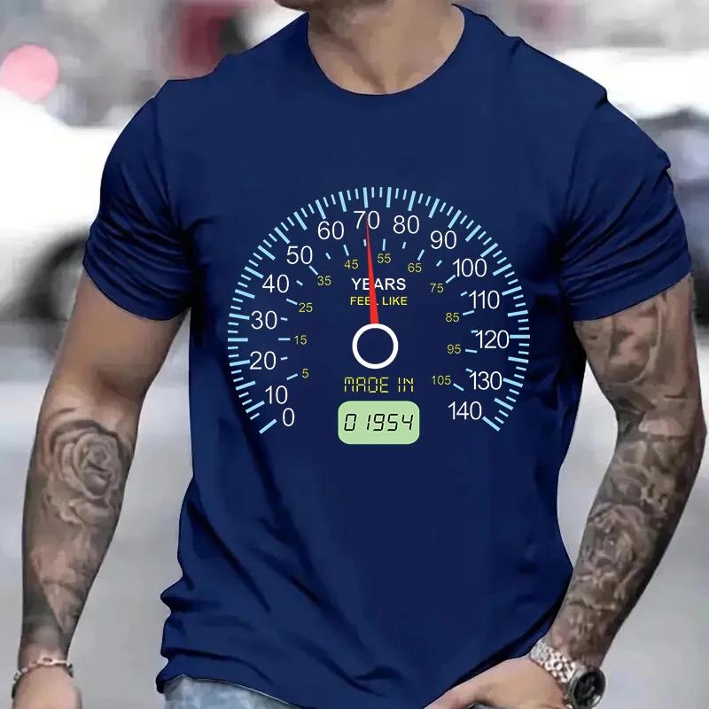 Clothes for Men Mens 40th Birthday T-Shirt 21st/30th/50th/60th/70th/80th Speedometer Tshirts 40th Speedometer Born In 1984 Gift