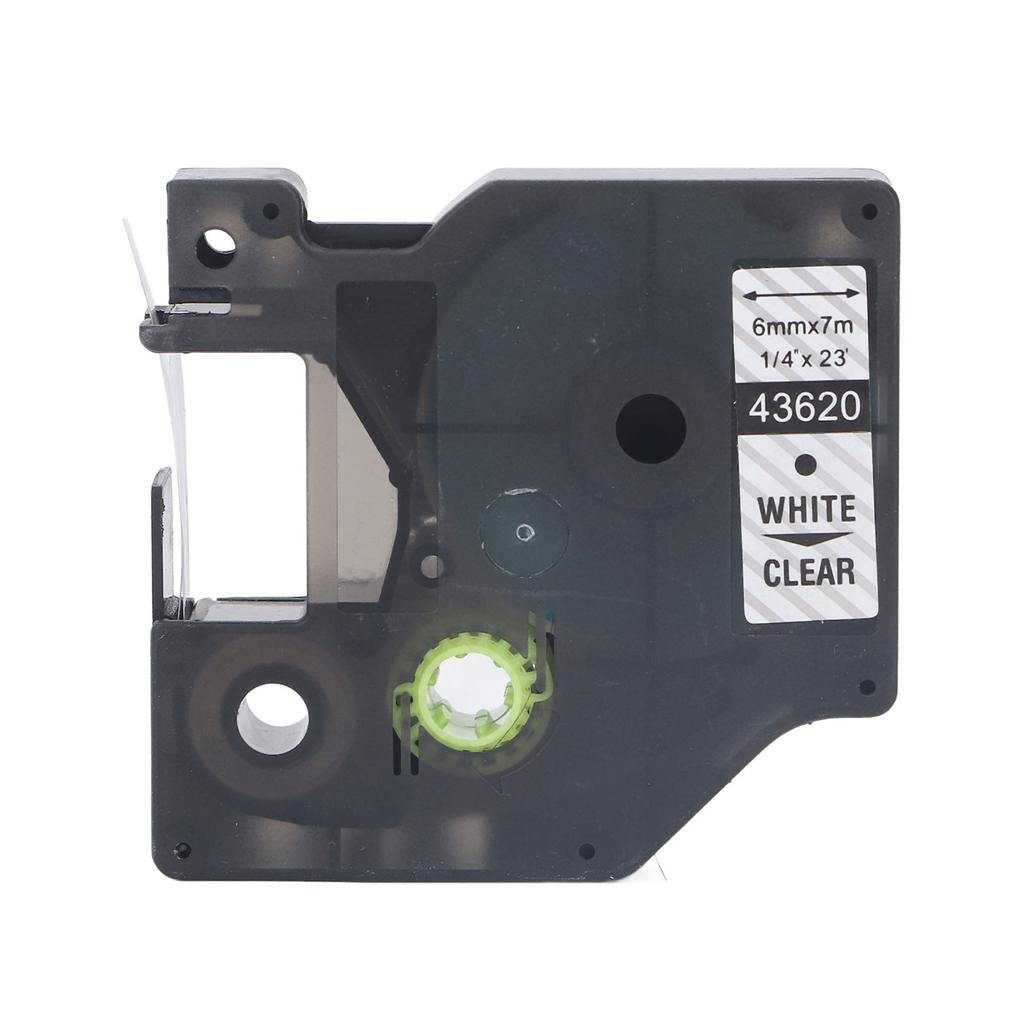 Fita para etiquetadora de 6 mm de largura e 23 pés de comprimento, à prova d'água, resistente a óleo, PET, transparente, para LMPC 16596 L