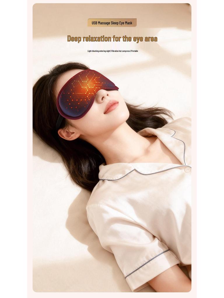 Portable Smart Heated Eye Massager Mask for Eye Fatigue Relief and Sleep