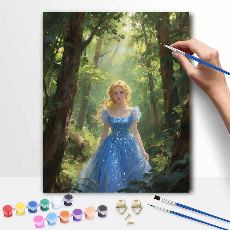 Disney Cinderella Forest Scenery Digital Oil Painting Art Kit Hand Painted Home Decor