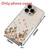Iphone 15 For Pro Max Transparent Phone Case With Flower Print Decoration Design