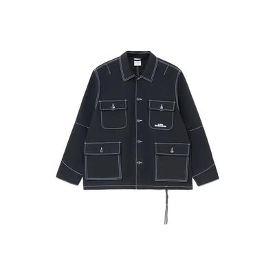 Skate Series Multi-Pocket Loose Jacket Men Outerwear Black AFDS103-1