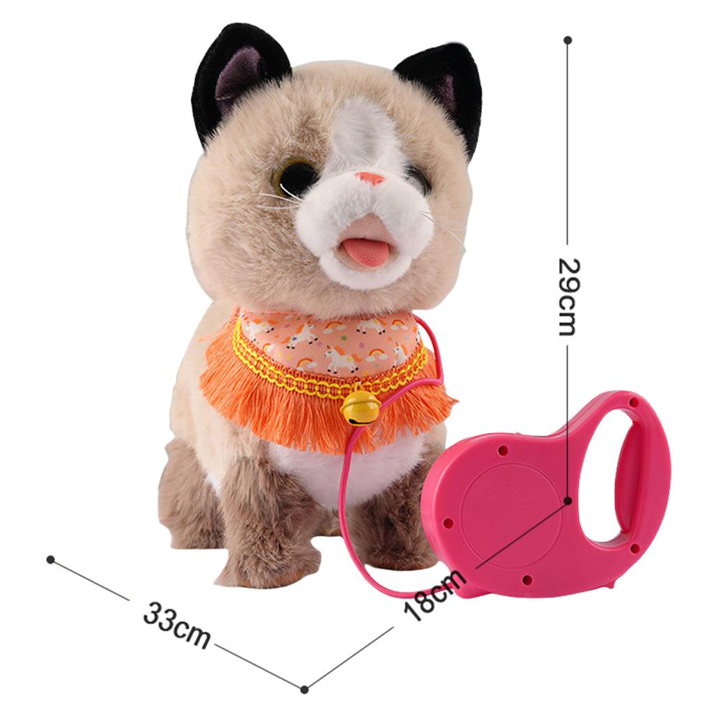 Electronic Interactive Plush Toy with Remote Control Leash Realistic Robot Puppy Toy for Ages 4 Up