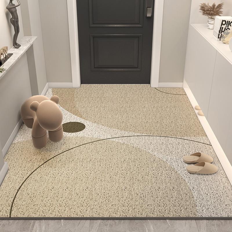 Wave Point Non-slip PVC Retro Entrance Doormat Floor Mats Silk Loop for Entryway Porch Hallway Home Decor Dust Removal Carpet
