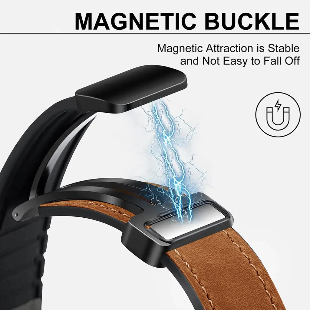 Leather Band for Samsung Galaxy Watch 8/8 Classic Magnetic Strap Silicone Bracelet for Galaxy Ultra 2025/7ultra Quick Fit Correa