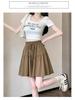 Women's Summer Ice Silk Wide-Leg Skort: Casual, Lightweight, Plus Size 5-Point Length