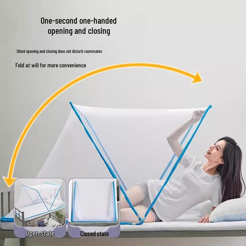 2026 No-Install Foldable Full-Cover Portable Single Bed for Home & Dorm