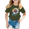 Children's Round Neck Casual Floral Small Print Short Sleeve T-shirt Top