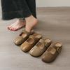 Flat-bottomed Bag Head Half Slippers Women's Fashion Spring New Retro Round Head