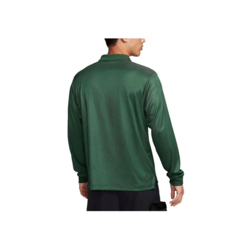 Nike Unifarben Buchstaben-Logo Print Tasche Half-Zip Pullover Langarm T-Shirt Herren Oberteile Grün FB7382-323