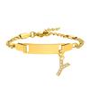 Bracelet Personnalisé au Nom Avec Initiales pour Garçon Fille, Gravure Gratuite Date ID Bracelet de Poignet Cadeau d'Anniversaire