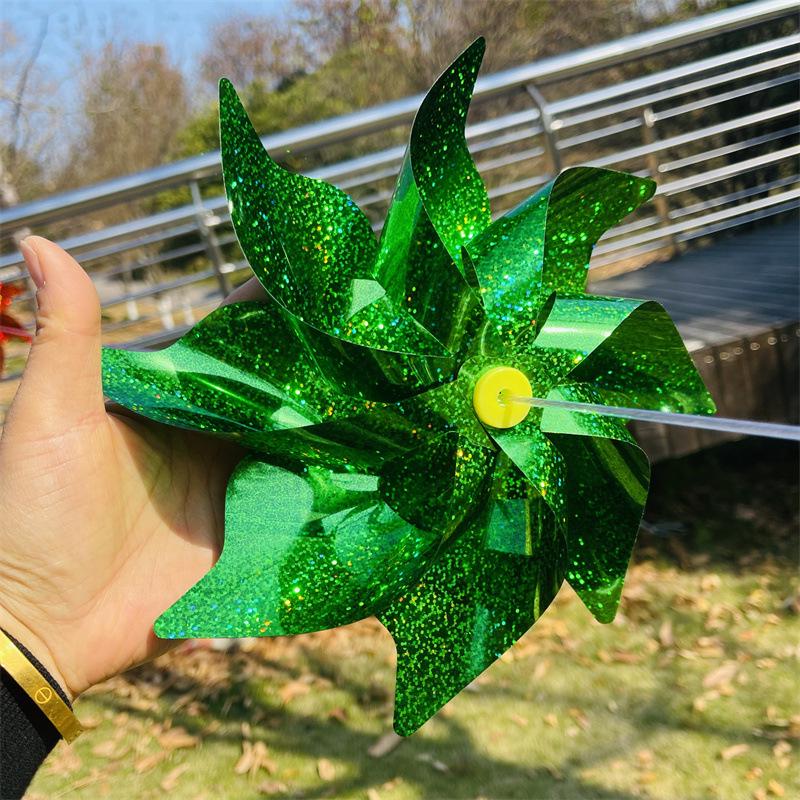 Eight-Leaf Laser Color-Changing Windmill String with Steel Wire Rope for Outdoor Hanging Decoration in Scenic Spots and Shopping Malls
