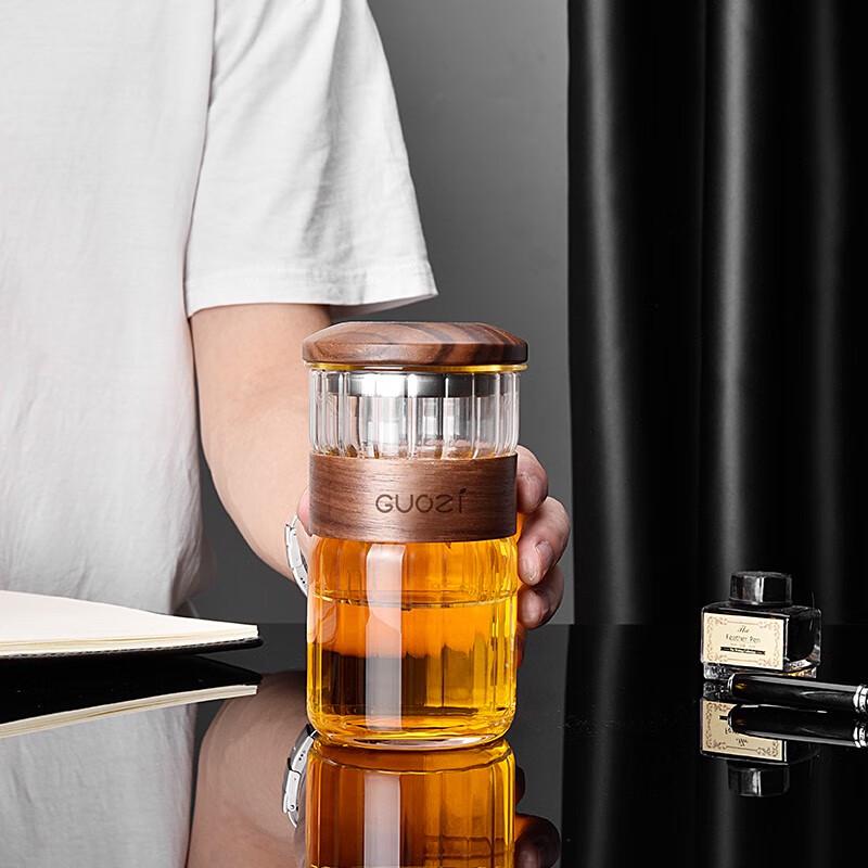 Guozi Japonský dvoustěnný skleněný pohár