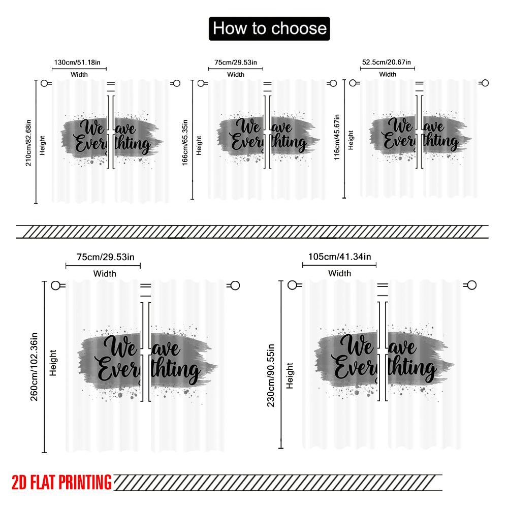 2pcs 2D Flat Printing Curtains We Have Everything Polyester Without Electricity Family Party Perfect for Holiday Party General