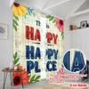 2pcs 2D flat printing Drapes This is Happy My Happy Place Fabric Without Electricity Holiday Decorations Perfect for All Season