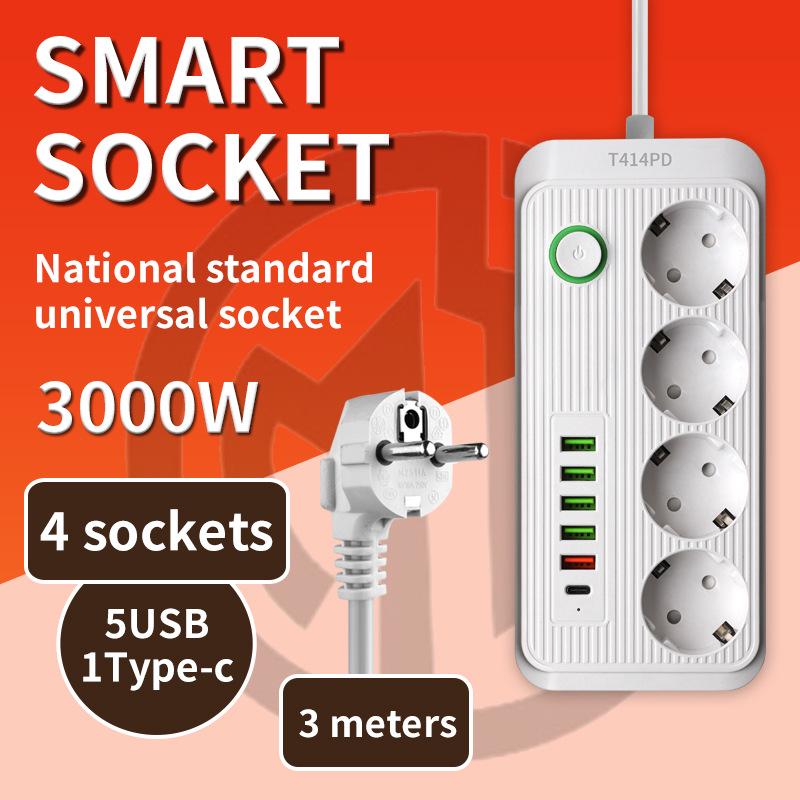 European Standard 16A Power Strip with Two-Pin Socket for Russian, German, Korean, and Austrian Use