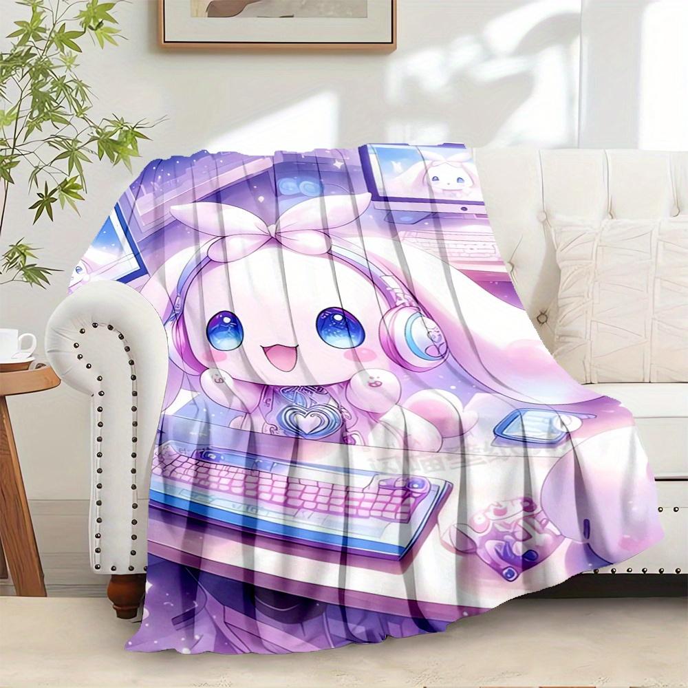 

1pc Cinnamon roll, Pastel ColorsDigital Print Flannel Throw Blanket, Super Soft Plush Fleece Bedspread, Multipurpose All-Season Hypoallergen 130x150cm