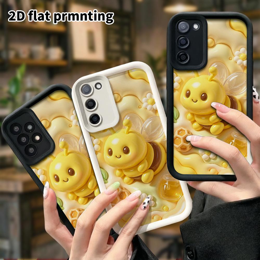 Phone Case: 2D Flat Design Suitable for Samsung Galaxy A34 A35 M05 M06 S20 S22 S21 FE Plus 5G Protective Case, Little Bee, Perfect Christmas and Hallo