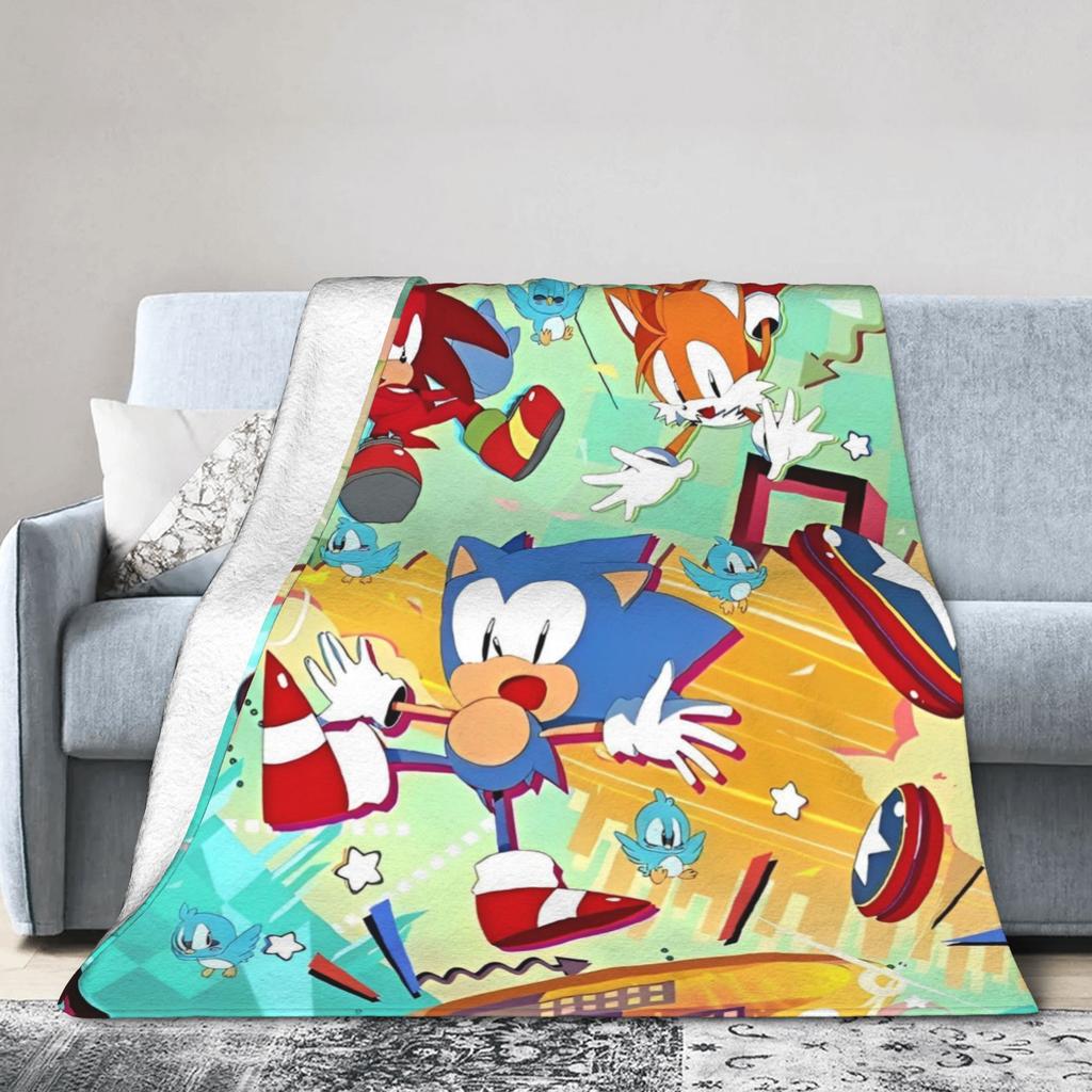 Shadow Game Knitted Blankets Soniced Cartoon Plush Throw Blankets Bed Sofa Personalised Soft Warm Bedspread