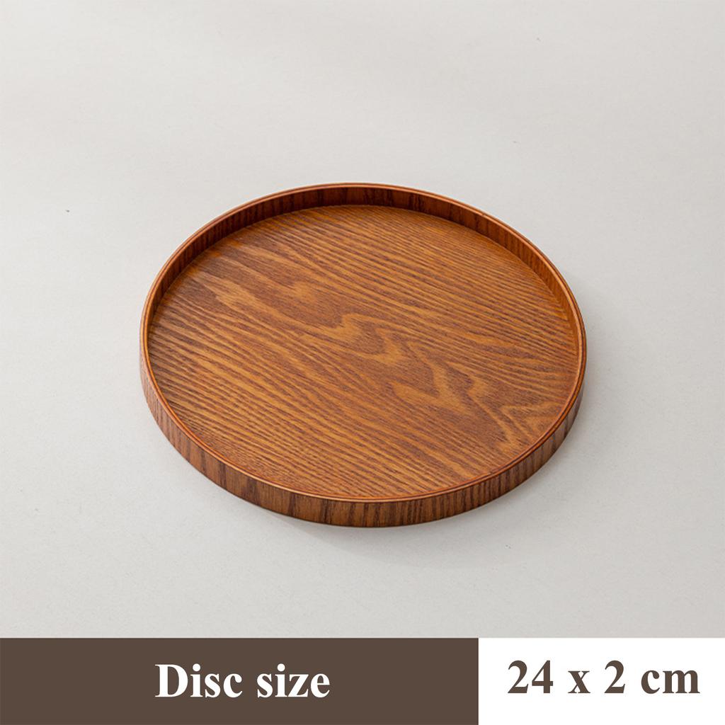 Round Wooden Serving Tray – Multipurpose Plate for Steak, Sushi, Dessert, Salad, Kitchen and Restaurant Tableware