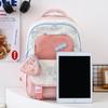 Three-Piece Backpack Set Color Block Student Schoolbag Girl Large Capacity Backpack