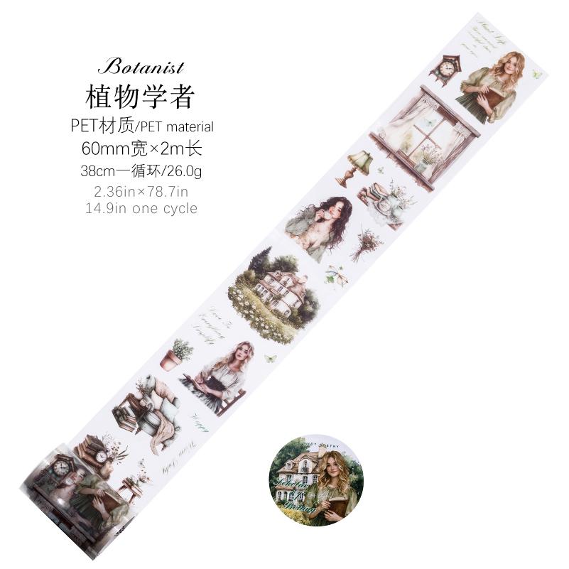 

200cm/roll PET Tape Retro Dark College Style Girl School Daily Tape Creative Hand Account DIY Greeting Card Notebook Decoration
