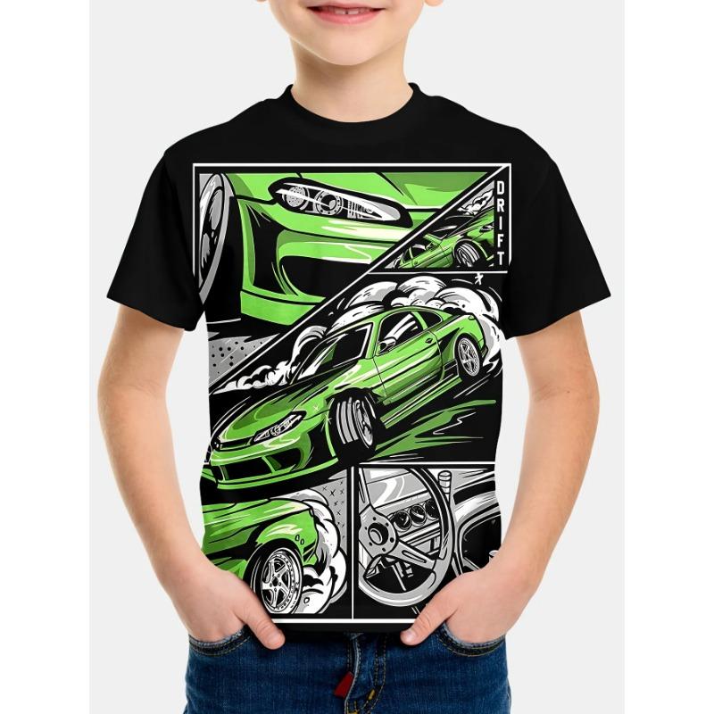 Children's T-shirt 3d horse year printed round neck short sleeve upper