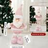 Colorful Sequins Santa/Snowman/Elk Figurine Christmas Standing Doll with Extendable Legs Holiday Decorating Accessories