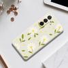 For Samsung Galaxy A36 5G Case White Flowers Green Leaves Pattern Printing Straight Edge TPU Phone Back Cover