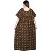 Damen Bedrucktes Baumwoll-Nachthemd Indisch Schönes Nachtwäsche Maxi Nachthemd Kleid