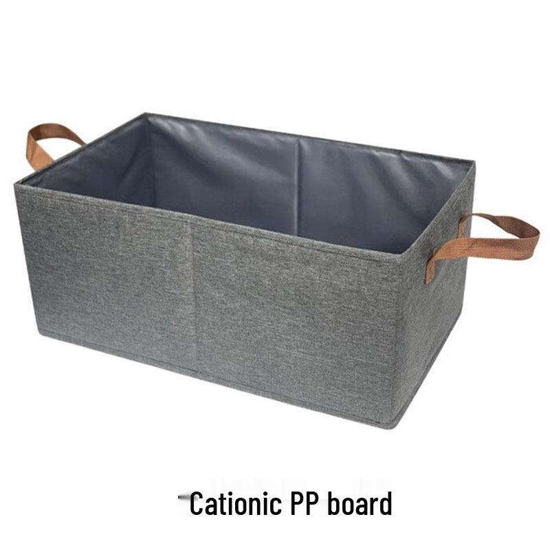 Foldable Cationic Fabric Storage Box - Steel Frame, Handheld, Ideal for Bedroom & Home Organization.