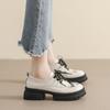 Thick Sole Loafers Women's College Style Retro Lace Up Small Leather Shoes Soft Sole Single Shoe Round Toe Platform Shoes Women