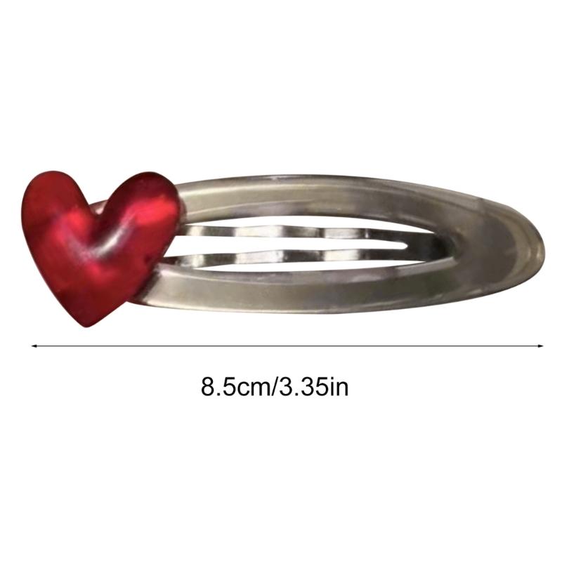 Lovely Cherry Red Heart Hair Pin Fashionable Hair Clip for Women and Girls Decorative Hair Decoration Fashion Headwear