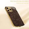 Gold leopard print electroplated glass phone case suitable for iPhone 17 16 15 14 13 12 11 Pro/Max/Plus anti drop back cover