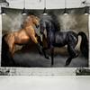 Galloping Horse Tapestry Wall Hanging Bohemian Dark Psychedelic Pattern Hippie Carpet Bedroom Art Home Decor