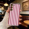Burgundy White Stripe pattern Phone Case For Samsung Galaxy A71,A70,A52,A51,A40,A30 Transparent Cover
