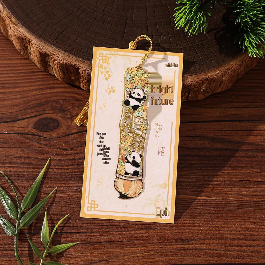 Adorable Panda Metal Bookmark - Festival Souvenir & Children's Reading Page Holder Gift