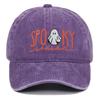 Halloween Ghost Embroidered Baseball Cap With Vintage Wash For Cosplay Fans