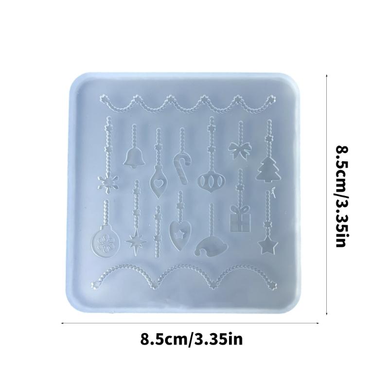 Flexible Silicone Molds Christmas Themed Accessories Epoxy Resin Ornament Pendant Mould Practical Jewelry Making Tool