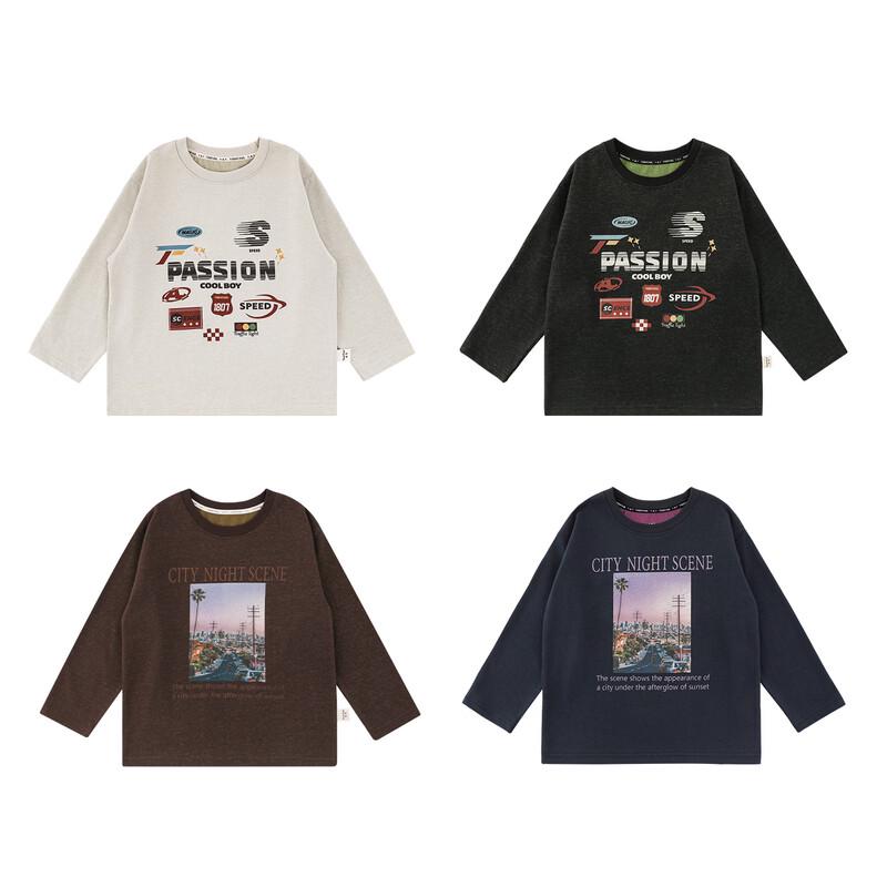 Girls' Two-Tone Cartoon Long Sleeve T-Shirt