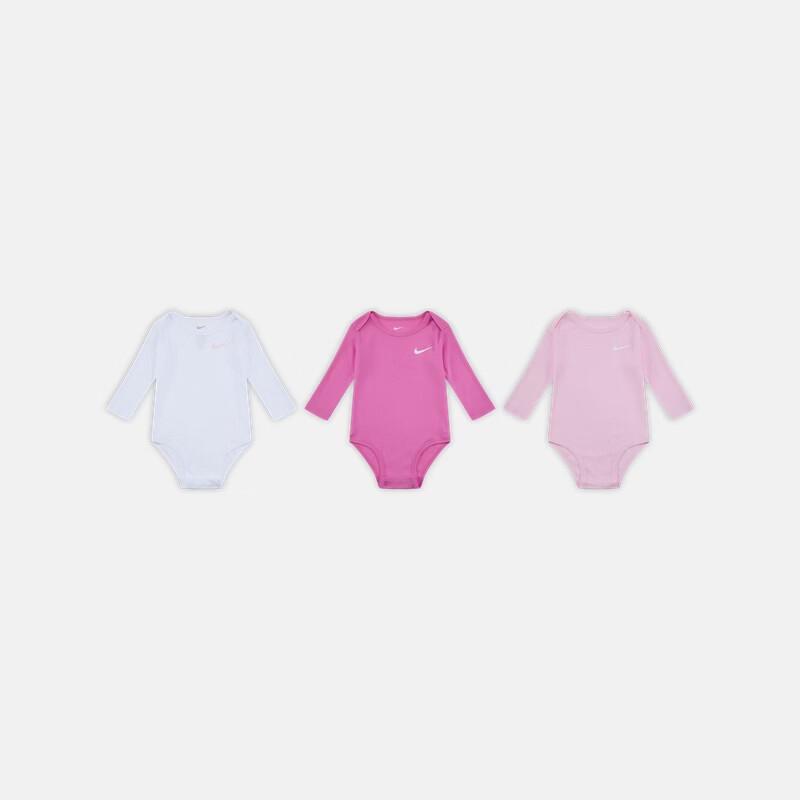Nike Body cu mânecă lungă pentru bebeluși, pachet de 3