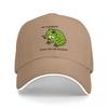 Frog Logo Black Baseball Cap with Green Amphibian Design and White Trim for Outdoor Wear and Casual Style