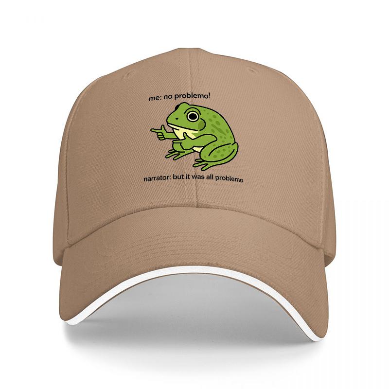 Frog Logo Black Baseball Cap with Green Amphibian Design and White Trim for Outdoor Wear and Casual Style