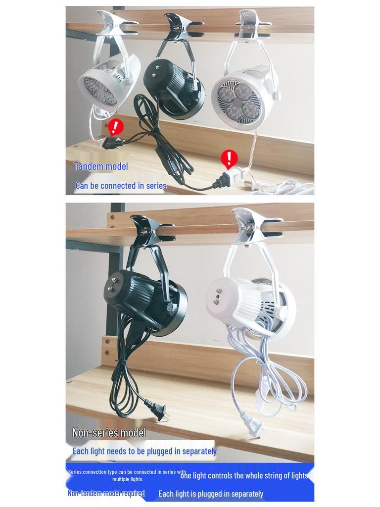 LED Clip-On Spotlight: Super Bright for Weddings, Photos, Crystals, Exhibitions, Night Markets, Series Plug-In Light.