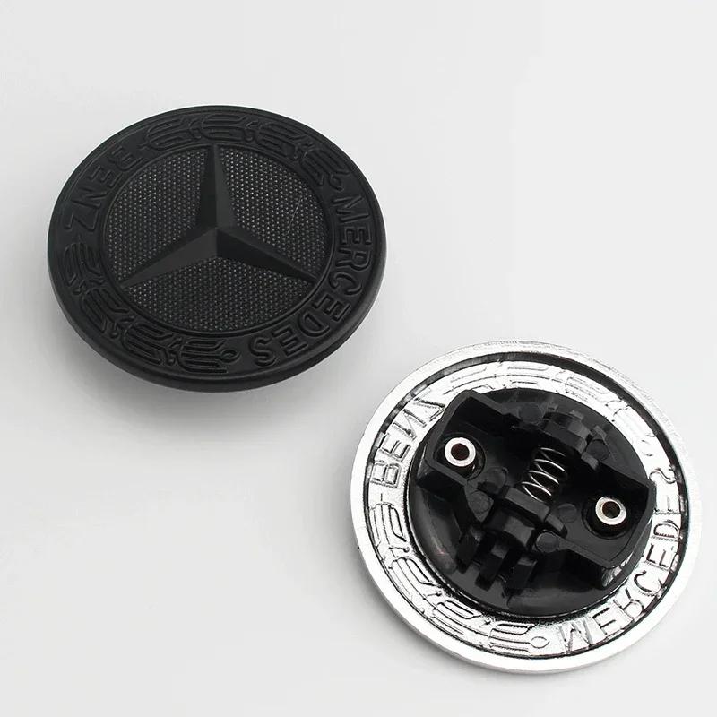 

2025 For Mercedes-Benz 1pcs Car Metal Flat Hood Emblem Front Badge Logo Sticker For Mercedes Benz W212 W213 W205 W177 W247 W176 чорний