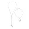 Elegant Water Drop Pendant Necklace with Adjustable Snake Chain