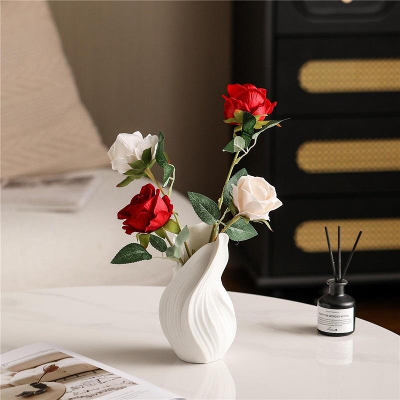 Nordic creative ceramic vase rotating aesthetic ornaments high-end living room entrance tabletop dining table dried flower decorations